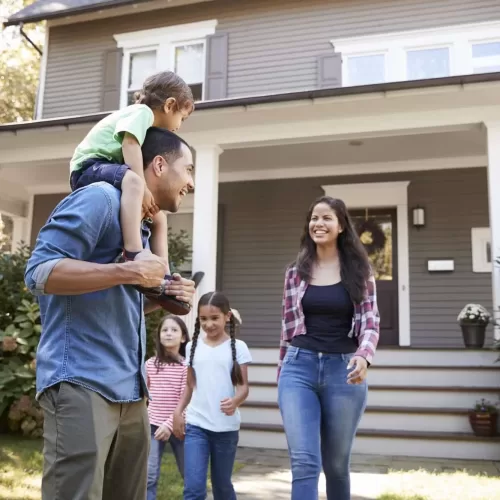 Happy Family Outside