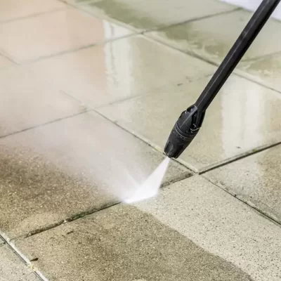 Detail,Of,Cleaning,Terrace,With,High-pressure,Water,Blaster,,Cleaning,Dirty