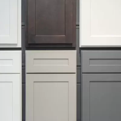 Wood,Cabinet,Door,Samples,Displayed,On,The,Wall