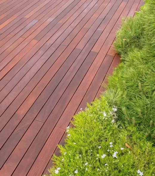 Brown,Wooden,Deck,Texture,Next,Greenery,Close,Up.,A,Beautiful